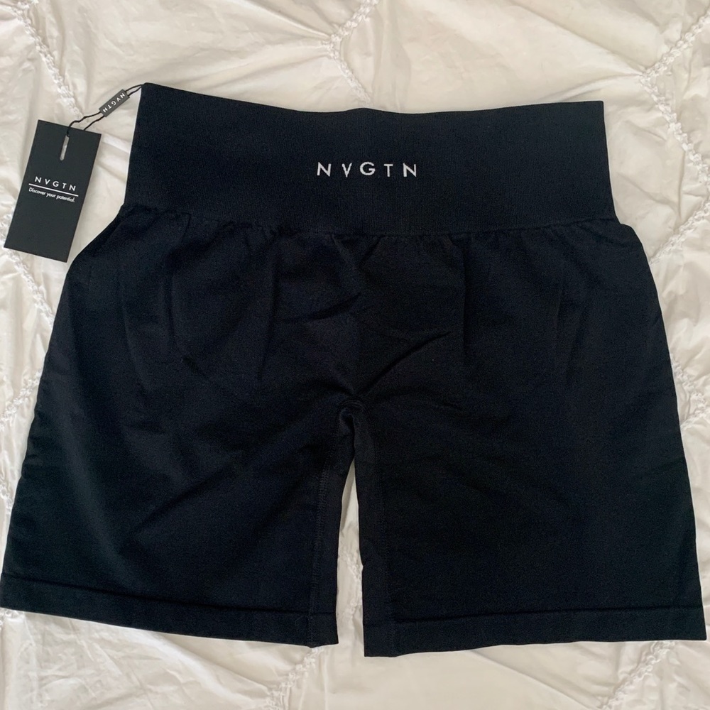 NVGTN Black Solid Pro Shorts